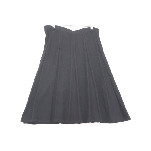 CeCe Womens Black Knit Pleated A-Line Skirt M Stretch Dark Academia Whimsigoth - Picture 5 of 8